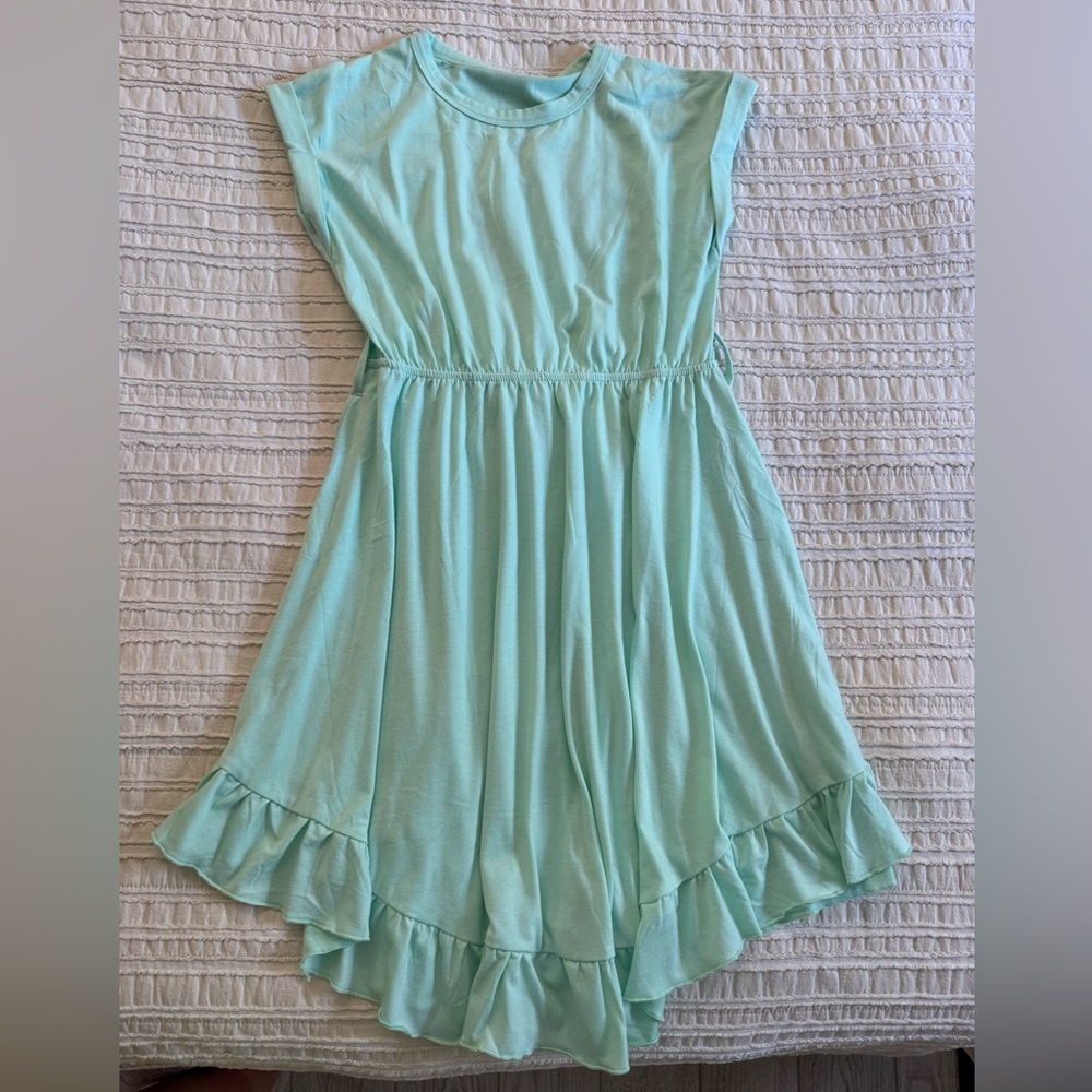 Kids Mint Green Ruffle Dress